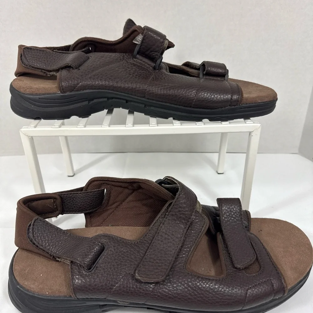 Men's Propet Leather Strappy Breeze Sandal Size 14XX‎ (5E) Brown Comfort Walking